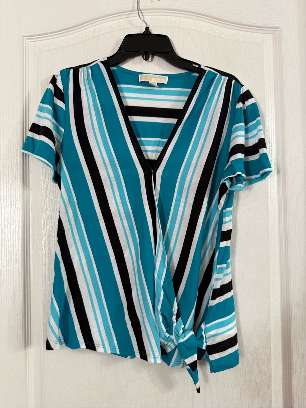 Michael Kors Women’s Striped Wrap Style Top Sz M. SP-54